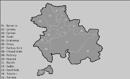 Карта Карлові вари, Чехія