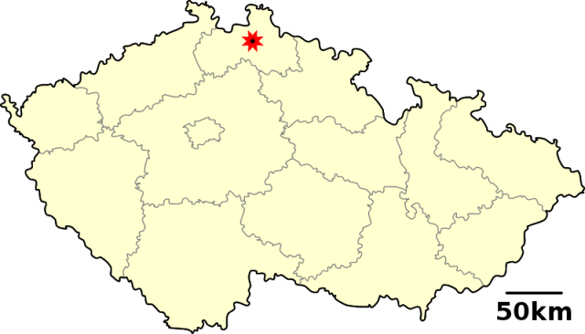 місто Ліберець на карті Чехії